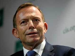 Former prime minister Tony Abbott takes questions after a speech on the state of the Australian political landscape at The Centre for Independent Studies in Sydney. Picture: JOEL CARRETT