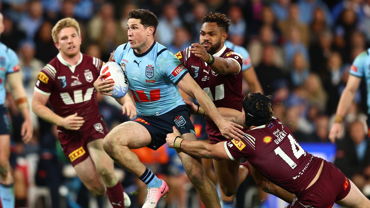 Can NSW squeeze Mitch Moses, Luai and Cleary into the same team? (Photo by Chris Hyde/Getty Images)