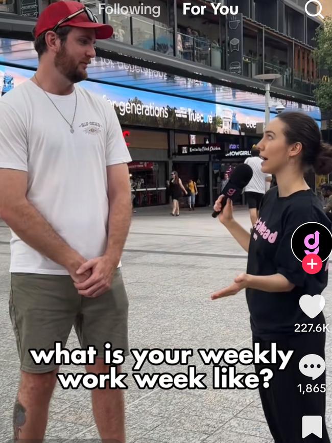 The TikTok interview that created an internet sensation. Picture: TikTok