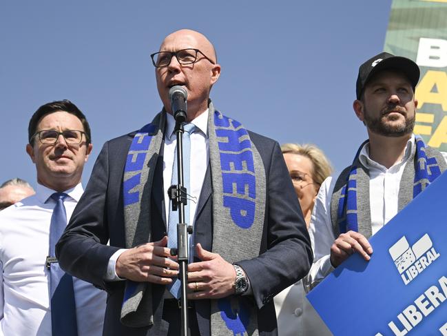 CANBERRA, Australia - NewsWire Photos - September 10, 2024: Leader of the National Party David Littleproud and Leader of the Opposition Peter Dutton at the National Farmers' Federation rally at ParliamentÃÂ House in Canberra. Picture: NewsWire / Martin Ollman