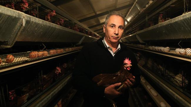 VFF egg group president Brian Ahmed on his egg farm in Werribee.