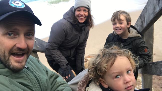 Family time: Actor Stephen Curry and family, wife Naadein Crowe, and sons Arlo, 6, and Beau, 4.