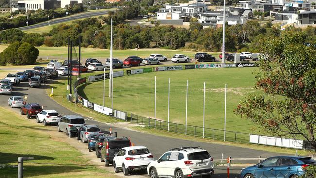 The Torquay Covid testing site was closed due to capacity. Picture: Alison Wynd