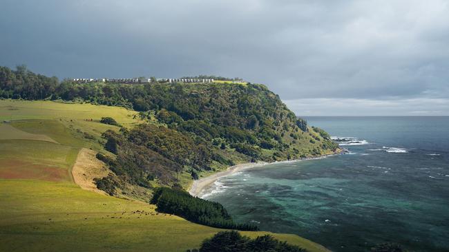 Architectural plans for a new sustainable luxury hotel Jamie Durie and a consortium of investors have planned for Tasmania's North-West coast at Table Cape. Picture: Supplied.