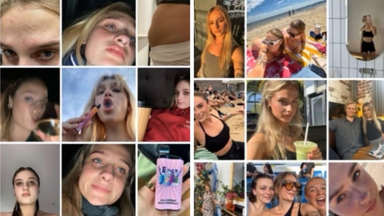 Lily's camera roll was filled with vaping pictures (left) before she traded it in (right). Picture: Supplied