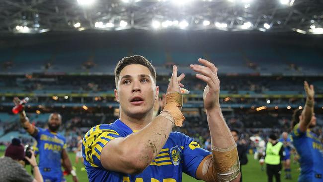 Peter Sterling and Brett Kenny have backed Mitch Moses and Corey Norman in the halves. Picture: Brett Costello
