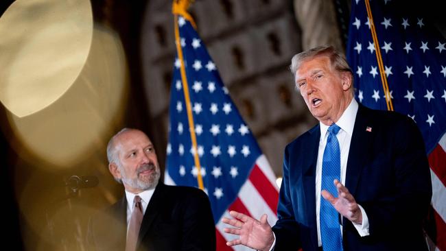 President-elect Donald Trump speaks at a news conference at Mar-a-Lago resort.