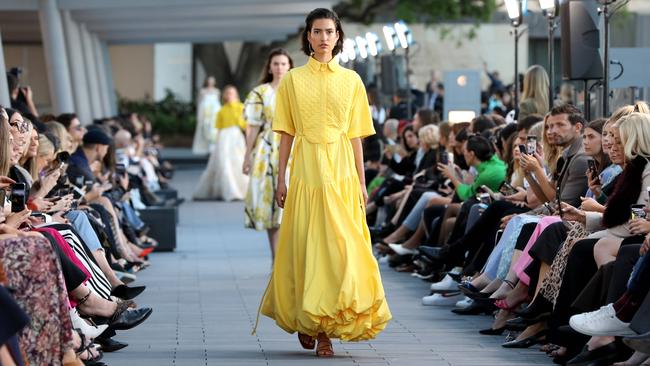 A model at Fashion Week Australia in The Rocks, Sydney, last year. Picture: Damian Shaw