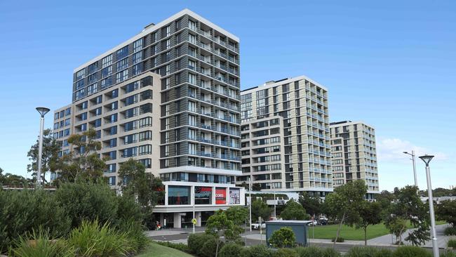 The Lachlan’s Line apartment complex buildings in Macquarie Park were said to be under threat of collapse due to defective workmanship. Picture: Max Mason-Hubers