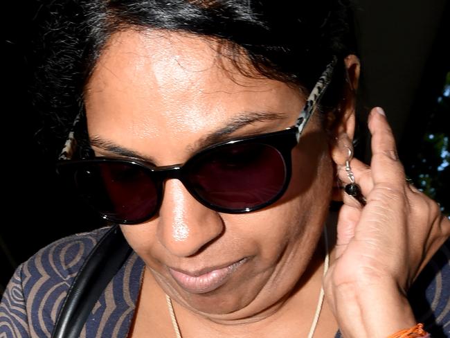 Kumuthini Kannan leaves the Melbourne Magistrates Court, in Melbourne, Tuesday, December 12, 2017. Kumuthini Kannan and her husband Kandasamy have each been charged with possessing a slave between July 2007 and July 2015, exercising ownership over a slave, and harbouring an unlawful non-citizen. (AAP Image/Mal Fairclough) NO ARCHIVING