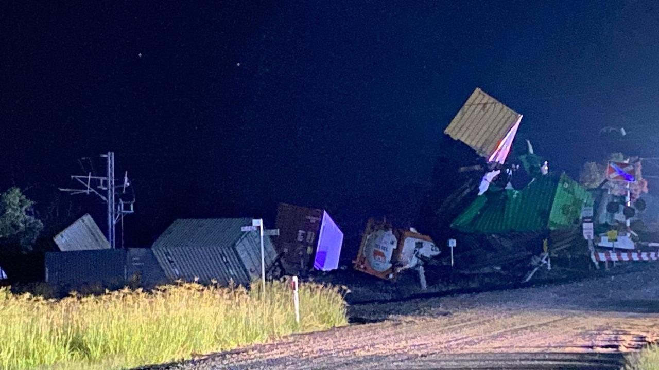 A train derailed at Marmor south of Rockhampton on Sunday night.