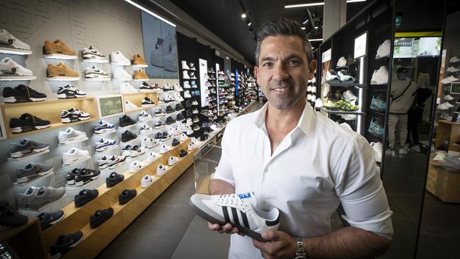 JD Sports Australia and New Zealand Managing Director Aaron Faraguna at the company’s Hobart store which opened in 2023. Picture: Chris Kidd