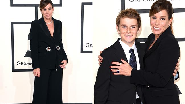 Melissa Rivers and her son, Joan Rivers' grandson Cooper Endicott, arrive at the 57th Annual Grammy Awards. Picture: Getty Images