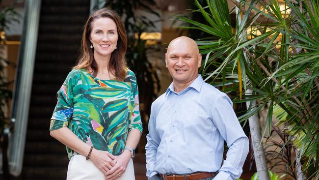 Mayoral candidate Amy Eden with Division 4 candidate Trevor Tim. Picture: Supplied