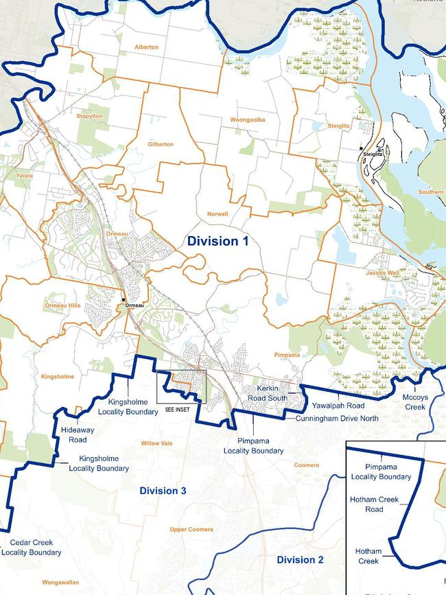 Gold Coast Division 1 Electoral Commission map 2020. Photo: ECQ