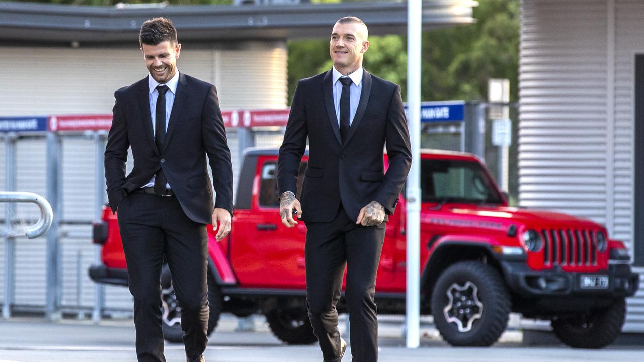 Triple premiership Tigers Trent Cotchin and Dustin Martin. Picture: Richard Walker