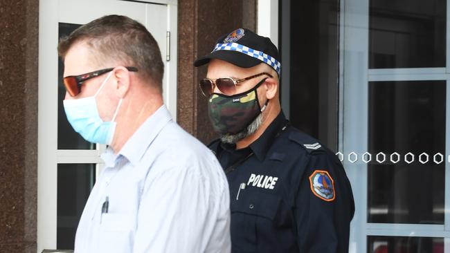 Senior Constable Lanyon Smith leaves Darwin Supreme Court. Picture: (A)manda Parkinson