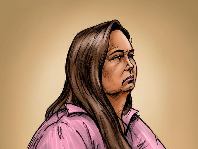 A handout sketch received from the Supreme Court of Victoria on April 29, 2025 shows Erin Patterson, an Australian woman accused of murdering three people with a toxic mushroom-laced beef Wellington, as she faces trial in a case that has grabbed global attention. Patterson, 50, who will be tried in the Latrobe Valley Law Courts in Morwell, south of Melbourne, is charged with three murders -- including both of her parents-in-law -- and one attempted murder. She has pleaded not guilty to all counts. (Photo by Paul Tyquin / SUPREME COURT OF VICTORIA / AFP) / RESTRICTED TO EDITORIAL USE - MANDATORY CREDIT 