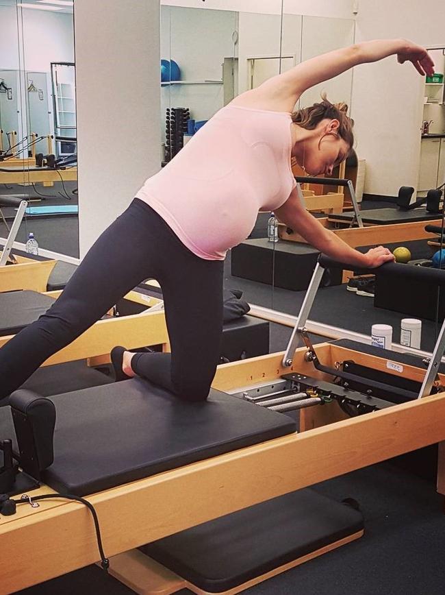 Bec Ebert Doing pilates. Picture: Instagram