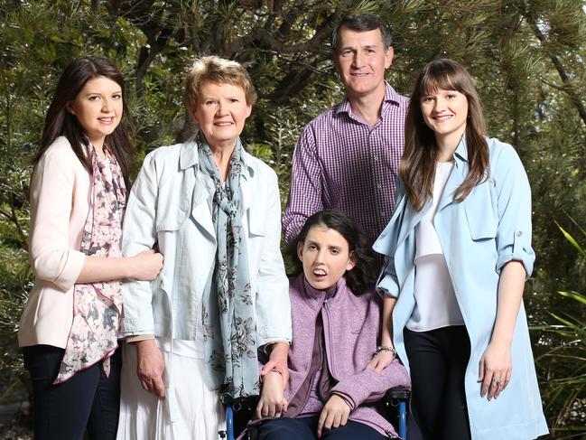 Lord Mayor Graham Quirk with (from left) daughter Charlotte, wife Anne, and daughters Sarah and Elizabeth in Brisbane. Picture: Russell Shakespeare