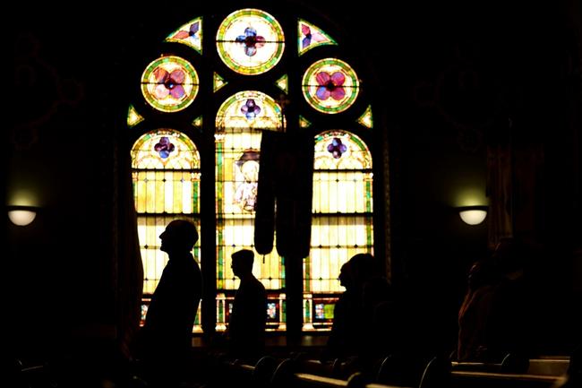 Parishioners attend a service at St Mary’s Ukrainian church in Allentown, Pennsylvania, on March 2, 2025