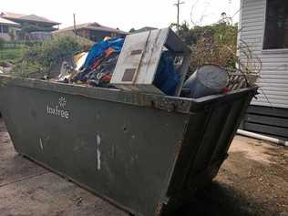 SKIPPING OUT: Julie Owbridge was left with three skips of rubbish after a tenant left her property in a mess with damage to the home as well. Picture: Contributed