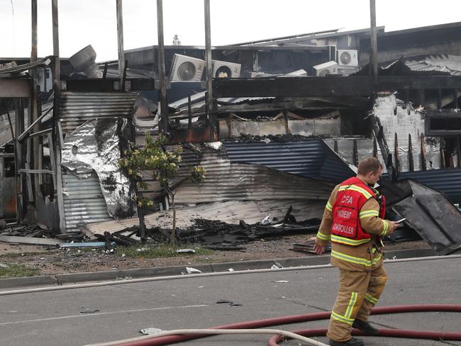 The scene of a fire bombing at a convenience store in Mickleham. Picture: David Crosling