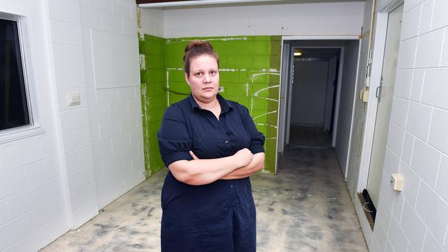 Sewage overflow victim Brittany Giudes at her Wulguru home. Picture: Shae Beplate.