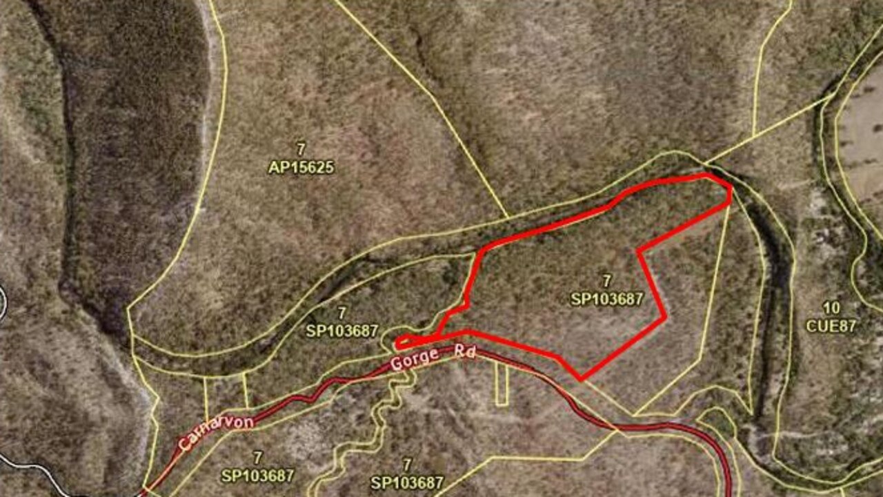 Figure 1 Aerial of the subject site (Source: QLD Globe, 2014). Image taken from the DA for the Carnarvon Gorge Camping potential camping facilities as of January 2023.