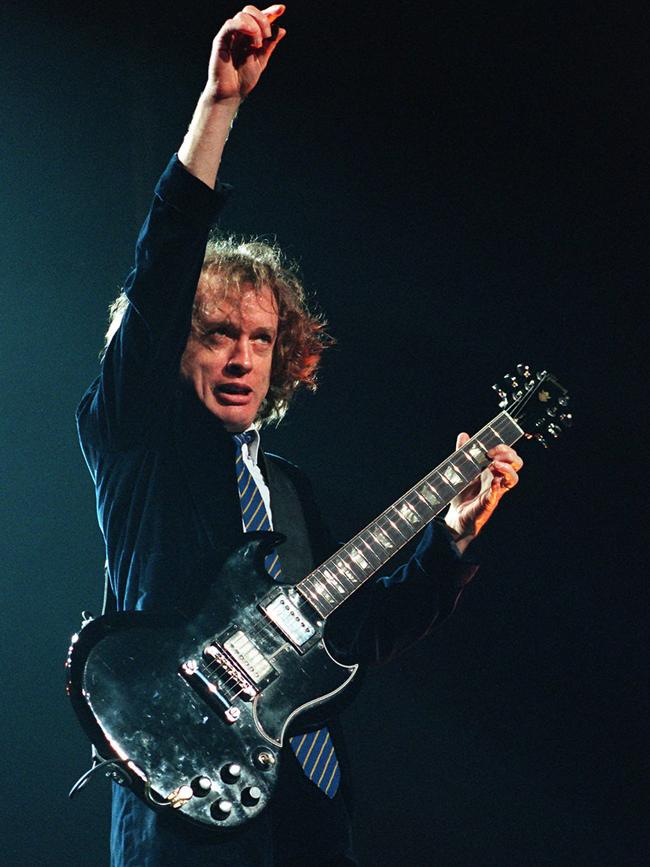 Angus Young from AC/DC in the 90s. Pic: Supplied