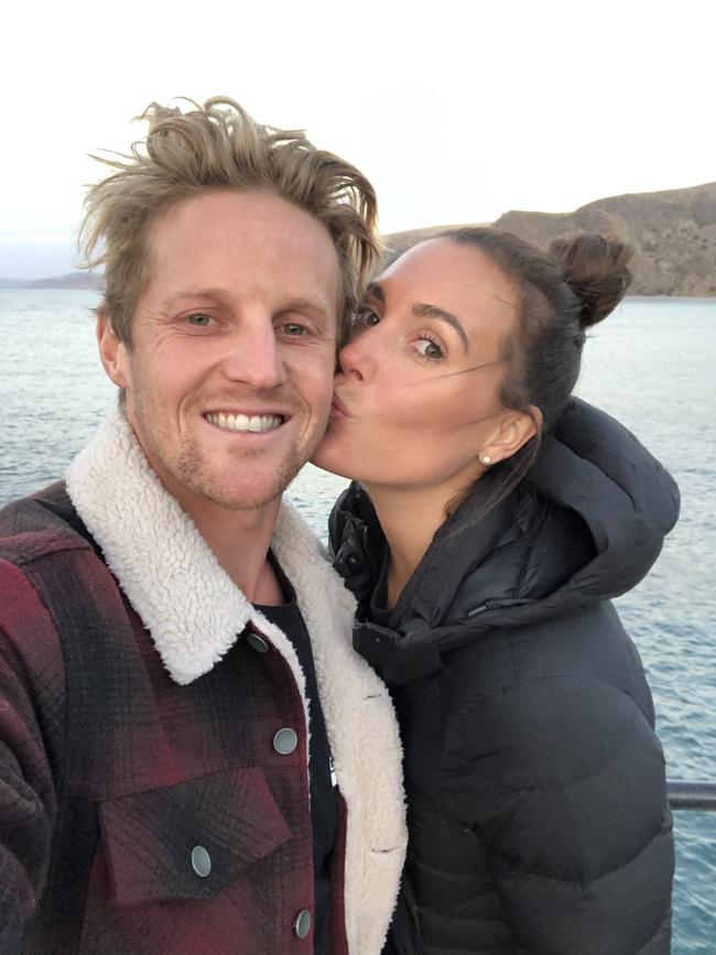 Belinda and Rory fronted a "lounge room tourism" campaign with South Australian Tourism Commission in 2020. Photo: Supplied by South Australian Tourism Commission.