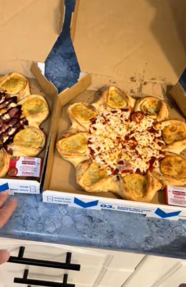 Examples of the pizza. Picture: TikTok/@RussEats
