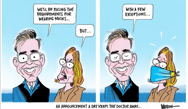 Cartoonist Warren Brown’s take on Thursday’s Covid briefing.