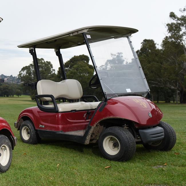 Mr McInnes claims he was launched over the handlebars and on to the ground after his golf cart allegedly struck a hole on the fairway. Picture: Jason Sammon