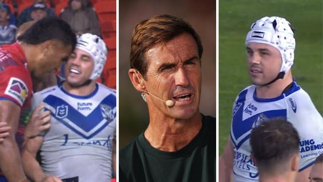 Andrew Johns has blasted the "pest" act that boiled over in the final minute. Photo: Fox Sports and Getty Images