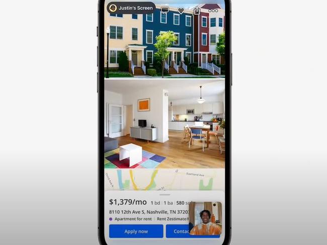 An example of using SharePlay to look at real estate listings together. Picture: Apple