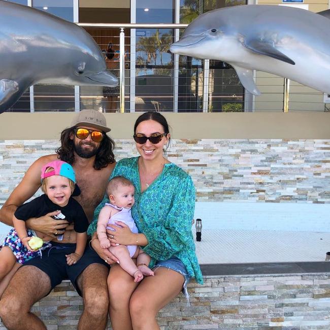 Dance teacher Kelsey Collier is in Queensland with their children Silvie, 10 months, and Sonny, 3, while her husband Jay is in NSW.