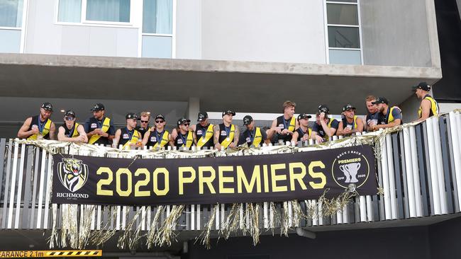 The Tigers navigated hub life to win the 2020 flag — will 2021’s premier have to do same? Picture: Sarah Reed