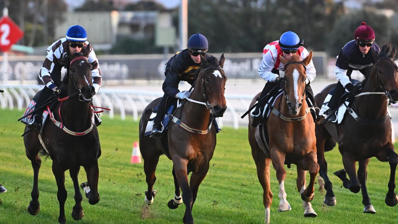 Victorian jockeys could stop taking part in unpaid jumpouts. Picture: Vince Caligiuri/Getty Images