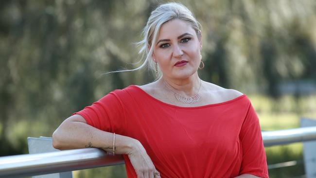 Mum of three girls, Jill Johnston, from Sydney's north west is opposed to the new draft religious curriculum in the Parramatta Diocese’s schools. Picture: David Swift