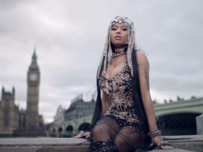 Nicky Minaj in a scene from her No Frauds music video. Picture: YouTube.