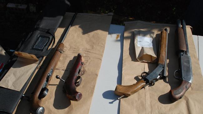 Police are seeking information after a number of firearms were seized from a home in Tregear