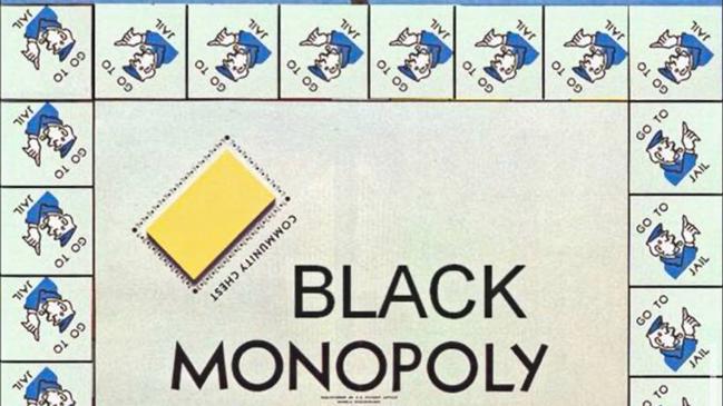 The ‘black Monopoly’ board.