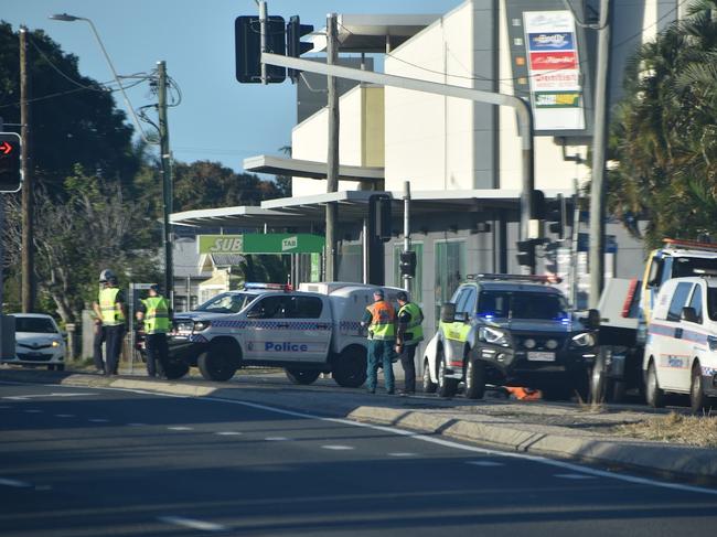 Two-vehicle car crash on Nebo Road, August 2021. Picture: Matthew Forrest