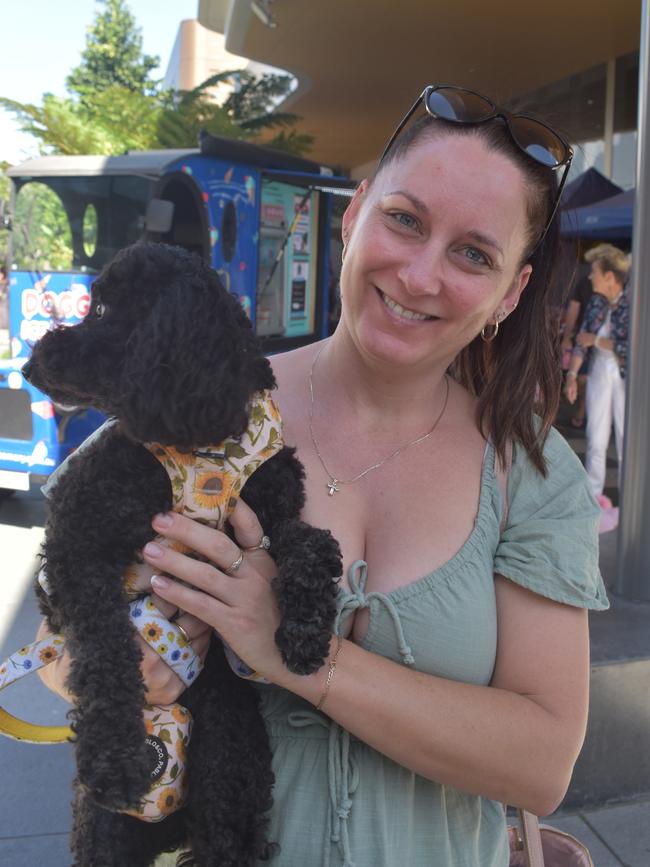 Ipswich 2023 Dog Day at Nicholas Street Precinct pictured is Kasey Taege with dog Bella