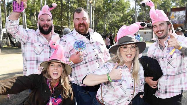 Jarred Young, Will Ashcroft, Tim Smith, Sarah Beverley and Amy Garner at the 2022 Gympie Music Muster. Picture: Patrick Woods.