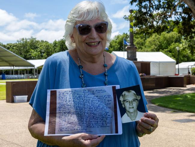 Jill Flett holding a picture of her mother, Mary Bland. Picture: Pema Tamang Pakhrin