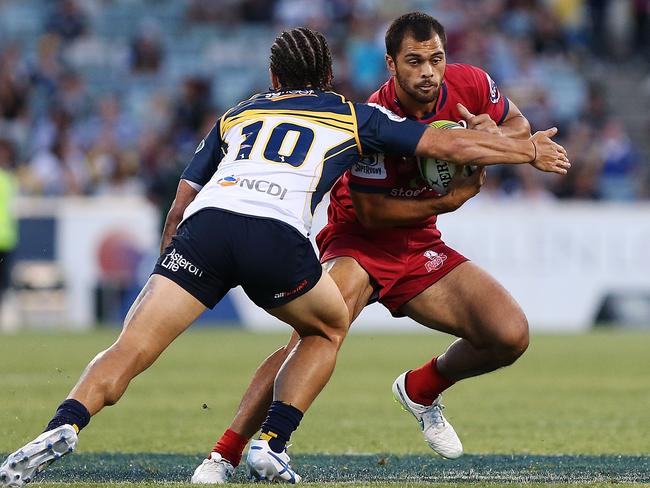 Karmichael Hunt debuted at No. 10 for the Reds in the loss to the Brumbies.