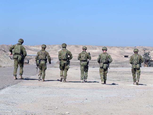 Real Australian soldiers deployed to an undisclosed remote base in north western Iraq earlier this year. Picture: Gary Ramage