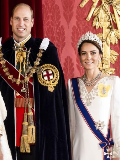 The Princess of Wales wore the Queen’s necklace. Picture: Hugo Burnand/Buckingham Palace via Getty Images